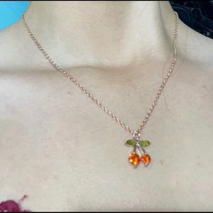 Cherry rhinestone necklace